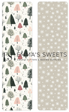 Load image into Gallery viewer, Trees and Snowflakes - Tall Greaseproof Backers (more on the way!)
