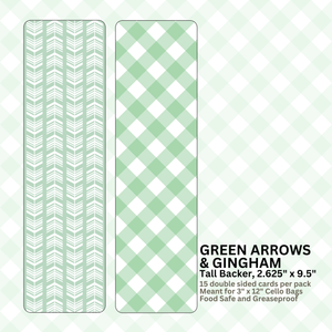 Green Arrows & Gingham - 9.5" x 2.625" TALL BACKERS