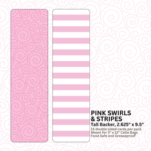 Load image into Gallery viewer, Pink Swirls &amp; Stripes  - 9.5&quot; x 2.625&quot; TALL BACKERS