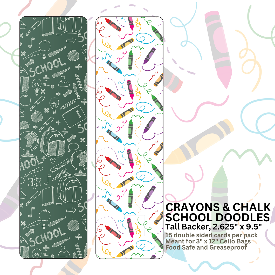 Crayons & Chalk School Doodles  - 9.5