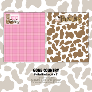 GONE COUNTRY -6" x 5" FOLDED BACKERS