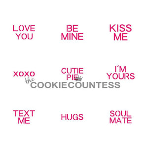 Conversation Hearts Classic Mini 1" Sayings Valentine's Day Stencil