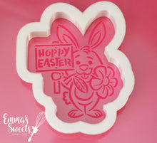 Load image into Gallery viewer, Bunny and Sign Cookie Cutter