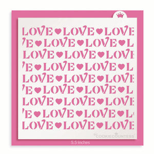 Love Pattern with Hearts Stencil