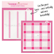Load image into Gallery viewer, 2 Piece Buffalo Plaid Stencil