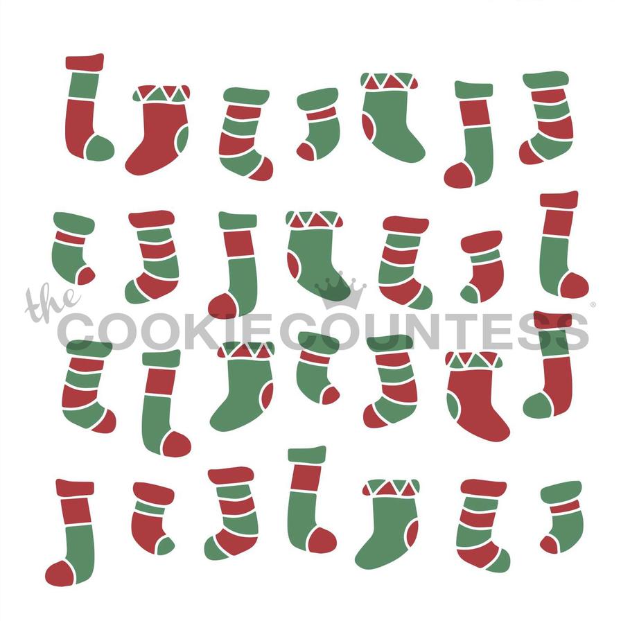 2 Piece Christmas Stockings Stencil