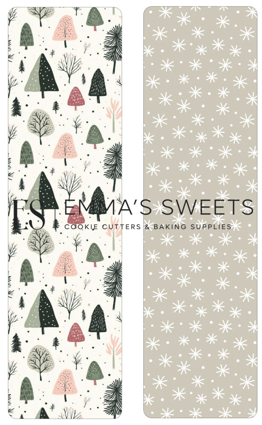 Trees and Snowflakes - Tall Greaseproof Backers