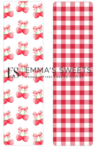 Cherries/Bows- Tall Greaseproof Backers
