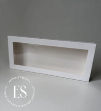 Load image into Gallery viewer, White Cookie Box With Clear Window 12" x 5" x 1.5"  (straight edge)