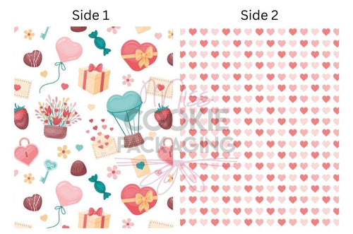 Greaseproof Backer – Valentines Pattern – 3.625” x 4.5” Backer