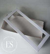 Load image into Gallery viewer, White Cookie Box With Clear Window 12" x 5" x 1.5"  (straight edge)