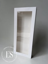 Load image into Gallery viewer, White Cookie Box With Clear Window 12" x 5" x 1.5"  (straight edge)