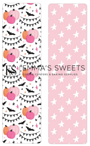 Pink Pumpkins and Stars - Tall Greaseproof Backers