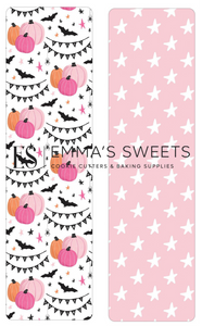 Pink Pumpkins and Stars - Tall Greaseproof Backers