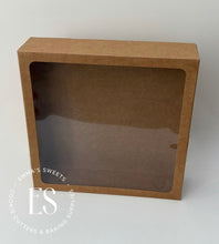 Load image into Gallery viewer, Natural Kraft Cookie Box With Clear Window 10 x 10 x 2.5" (NEW!)