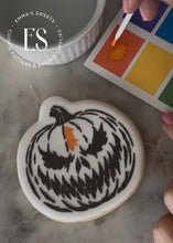 Load image into Gallery viewer, Scary Pumpkin Cookie Cutter (for stencil)
