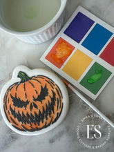 Load image into Gallery viewer, Scary Pumpkin Cookie Cutter (for stencil)
