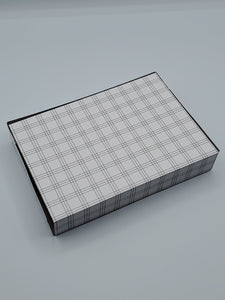 COOKIE BOX- GREY PINSTRIPE GINGHAM BOX - 7" x 5" x 1.25"