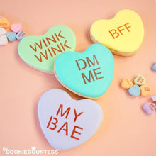 Load image into Gallery viewer, Modern Conversation Hearts Large 2&quot; Sayings Stencil Set