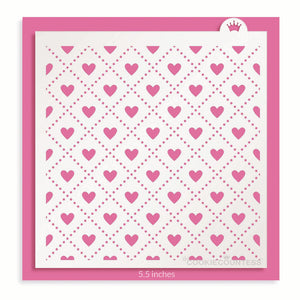 Heart Quilted Pattern Stencil