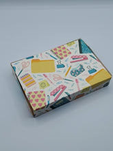 Load image into Gallery viewer, COOKIE BOX- CUTE SCHOOL SUPPLIES - 7&quot; x 5&quot; x 1.25&quot;