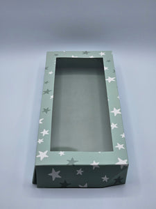 COOKIE BOX- GREEN STARS - 12" x 5" x 1.5"