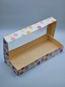 COOKIE BOX- POLKA DOTS AND BUTTERCREAM - 12" x 5" x 1.5"