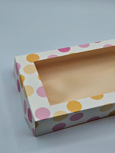 Load image into Gallery viewer, COOKIE BOX- POLKA DOTS AND BUTTERCREAM - 12&quot; x 5&quot; x 1.5&quot;
