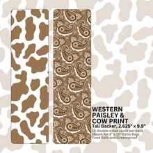 Load image into Gallery viewer, Western Paisley &amp; Cow Print - 9.5&quot; x 2.625&quot; TALL BACKERS (DEMO PACK)