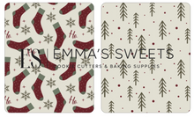 Load image into Gallery viewer, STOCKINGS AND TREES -3.625" x 4.5" Small Square Backers (NEW!)