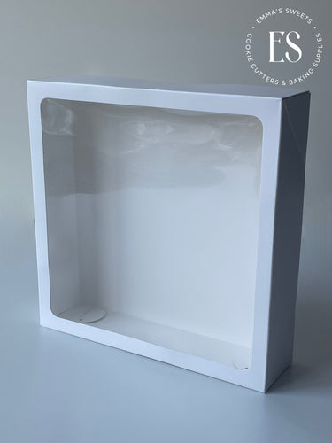 White Cookie Box With Clear Window 10 x 10 x 2.5