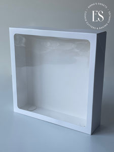 White Cookie Box With Clear Window 10 x 10 x 2.5