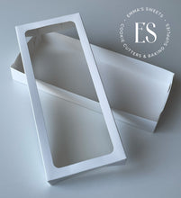 Load image into Gallery viewer, White Cookie Box With Clear Window 12&quot; x 5&quot; x 1.5&quot;