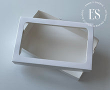 Load image into Gallery viewer, White Cookie Box With Clear Window 8&quot; x 5&quot; x 1.5&quot;