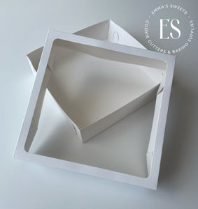White Cookie Box With Clear Window 10 x 10 x 2.5"