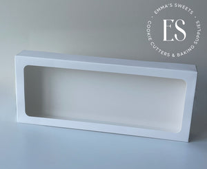 White Cookie Box With Clear Window 12" x 5" x 1.5"