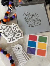 Load image into Gallery viewer, Little Witch With Cauldron Stencil