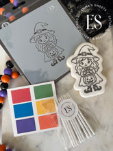 Load image into Gallery viewer, Little Witch With Pumpkin Stencil