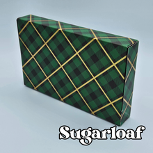 Load image into Gallery viewer, Green &amp; Gold Plaid Box (Gold Foil) - 8&quot; x 5&quot; x 1.25&quot;