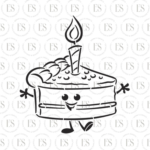 PYO Birthday Cake Slice Stencil