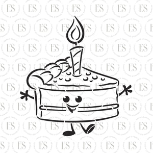 PYO Birthday Cake Slice Stencil