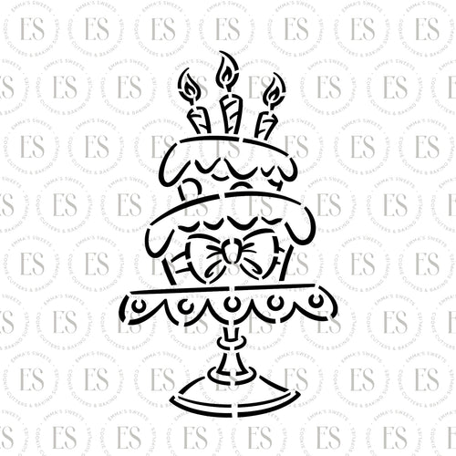 PYO Birthday Cake Stencil