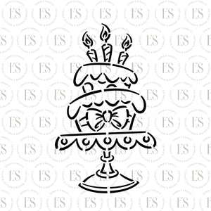 PYO Birthday Cake Stencil