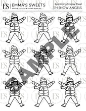 Load image into Gallery viewer, Snow Angels 3"High - Royal Icing Transfer Sheet