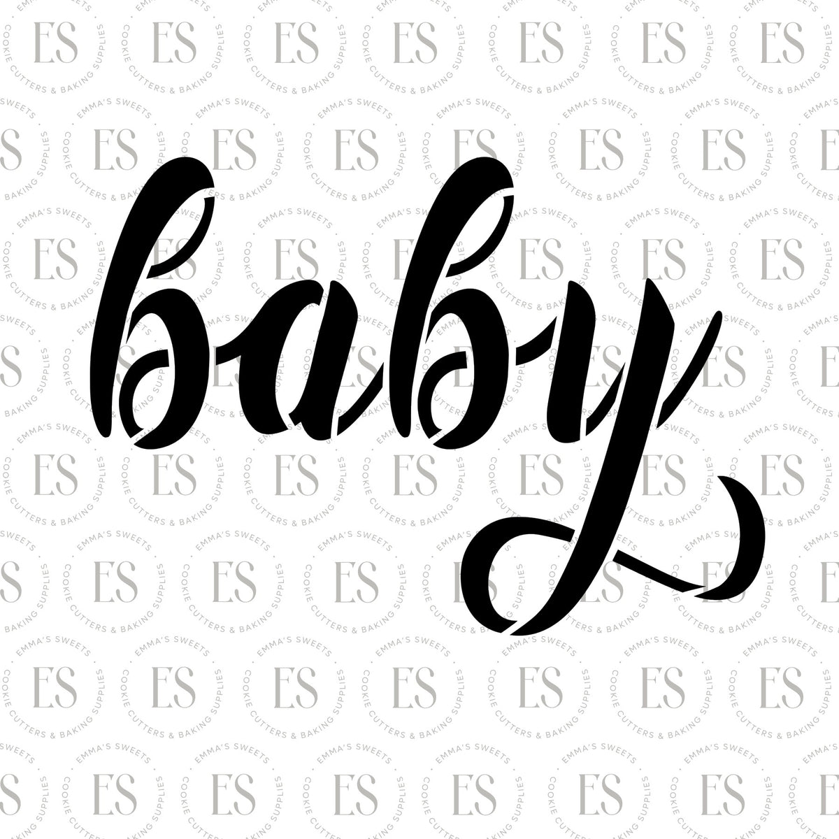 Baby Script Svg Baby Script 1 Stencil – Emma's Sweets