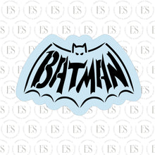 Load image into Gallery viewer, Bat Logo Script Cookie Cutter (for stencil)