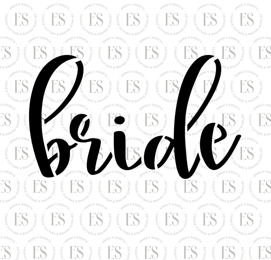 Bride Script Stencil