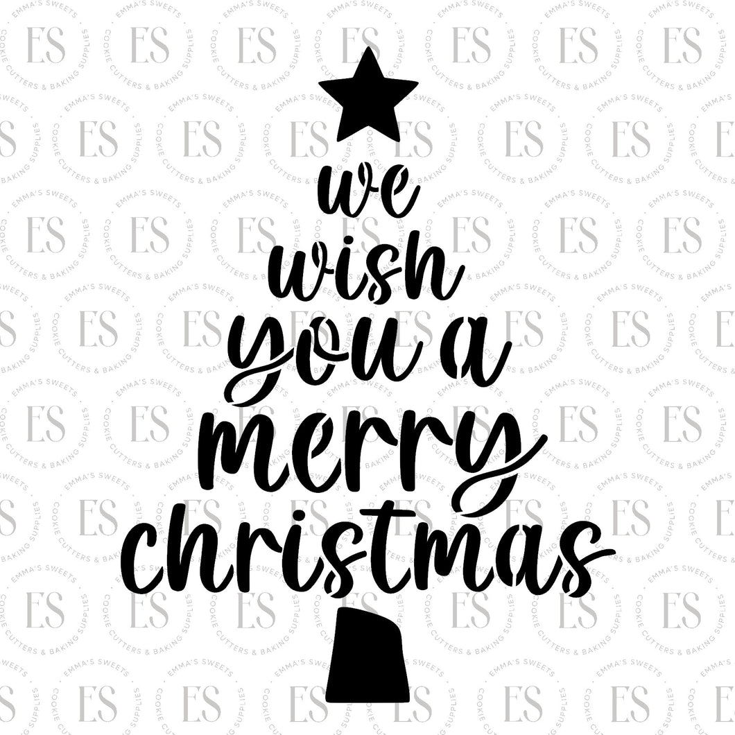 Christmas Tree Script Stencil