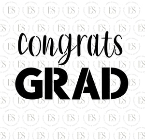 Congrats Grad Script Stencil