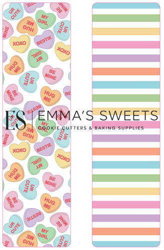 Conversation Hearts- Tall Greaseproof Backers (NEW!)